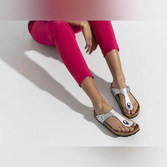 Birkenstock Gizeh BS Silver Thong Sandals EU 36 US Women’s 5 Regular Fit NWT - Picture 6 of 14